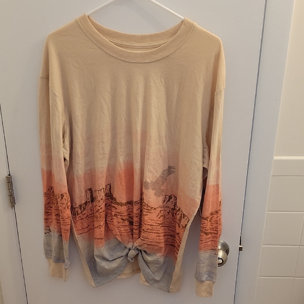 No Boundaries Beige Long Sleeve Shirt